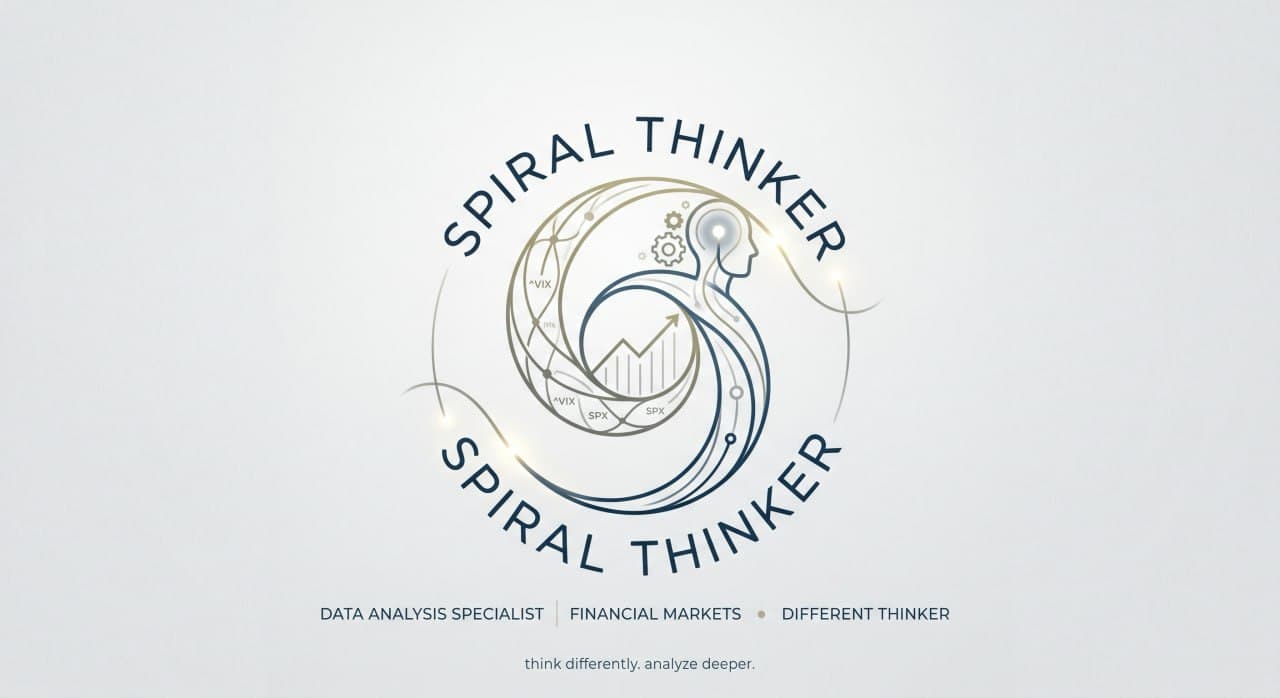 Spiral Thinker emblem — a spiral of market data flowing into a thinking mind